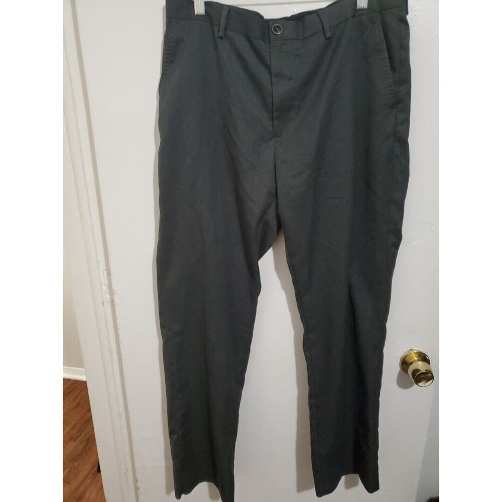 Marc Anthony Pants Mens 34 Gray Chino Slim Fit Straight Flat Front 34x32.5
